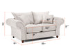 2 Seater Chesterfield Sofa In Grey Or Beige Fabric - Windsor