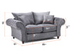 2 Seater Chesterfield Sofa In Grey Or Beige Fabric - Windsor