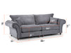 4 Seater Chesterfield Sofa in Cream Or Grey Fabric - Windsor