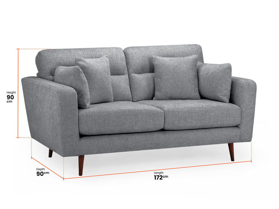 2 Seater Fabric Sofa in Beige Or Grey - Zenith