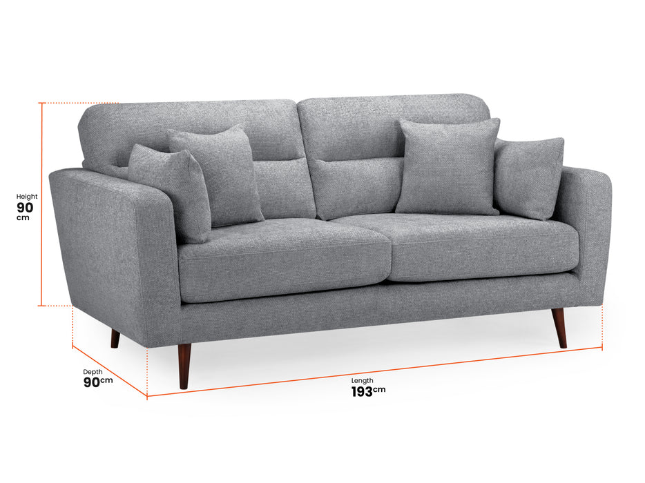 3+2 Seater Fabric Sofa in Beige Or Grey - Zenith