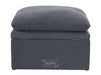 Dark Grey Fabric Cushion Top Footstool - Bari