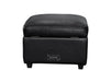 Black Leather Storage Footstool - Ravenna