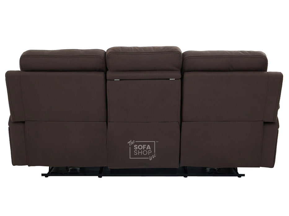 3+2 Electric Recliner Sofa Set in Brown Resillience Fabric | Hi-Tech Cinema Package with Massage, Drop-Down Table, Power Headrest, Power Recliner, Storage Drawer, USB & Wireless Charging | Sicily