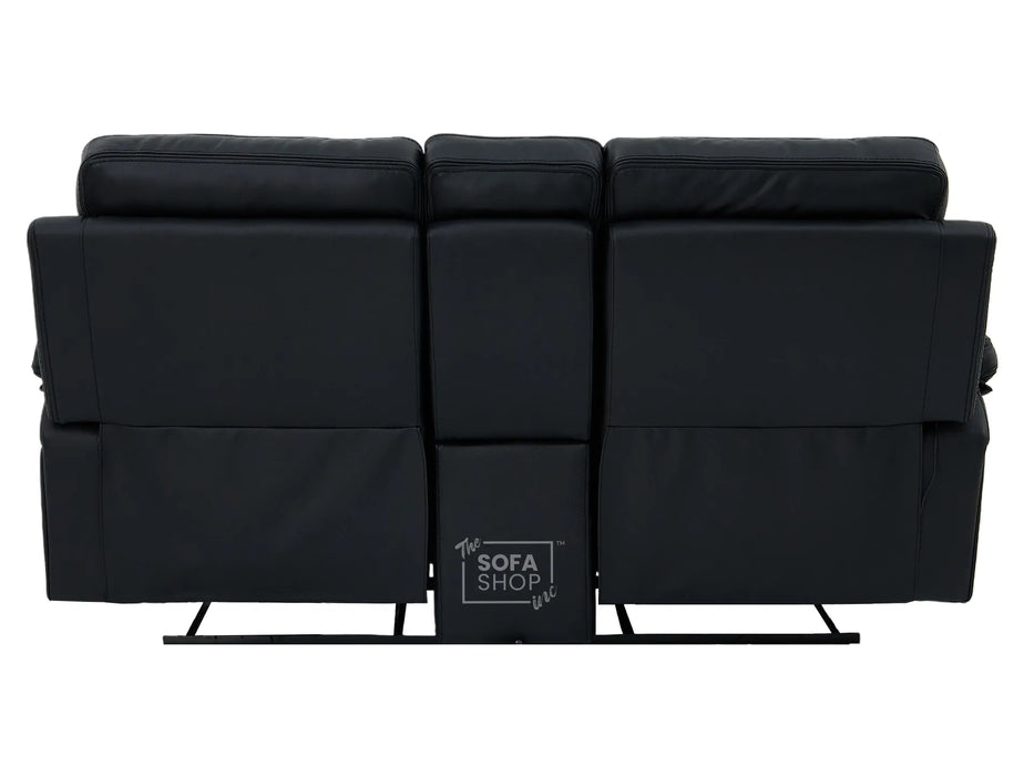 2 Seater Electric Recliner Cinema Sofa in Black Real Leather | Hi-Tech Cinema Seats with Massage, Console, Power Headrest, Power Recliner, Storage Drawer & USB Ports | Sicily