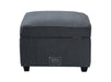 Dark Grey Fabric Storage Footstool - Ravenna