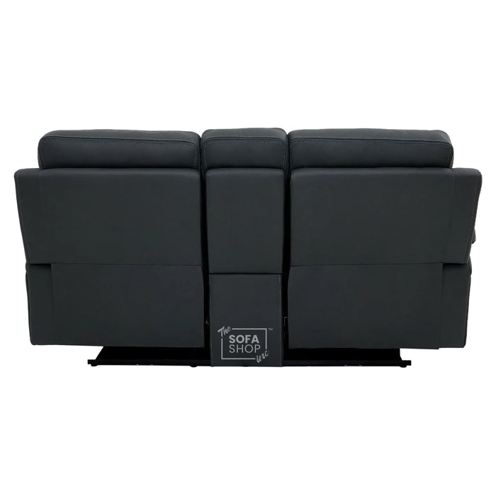 2 Seater Electric Recliner Cinema Sofa in Grey Leather | Hi-Tech Cinema Seats with Massage, Console, Power Headrest, Power Recliner, Bluetooth, Socket Set, USB & Wireless Charging | Sicily