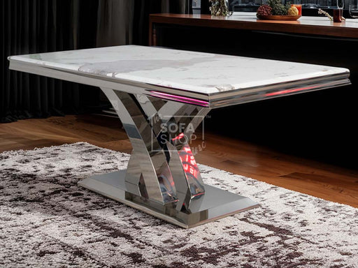 Marble Dining Table With Chrome Legs - Milan