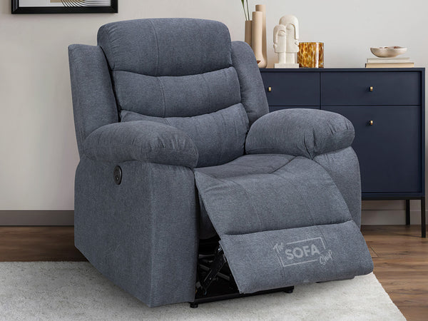 Electric Recliner Chair in Dark Grey Fabric - Chelsea