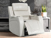 Electric Recliner Chair & Cinema Seat in Light Beige Leather with USB, Massage, and Chilled Cup Holders - Venice Series One