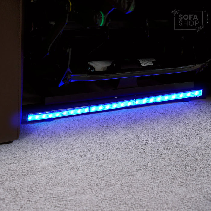 Dark Brown Real Leather 3 Seater Cinema Sofa | Electric Recliner Couch with Massage, Heat, Fold-Down Table & Wireless Charger | Capri | The Sofa Shop