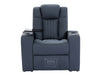 Electric Recliner Chair & Cinema Seat in Blue Real Leather + Massage + Cup Holders + Table - Capri