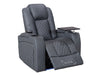 1+1 Set of Sofa Chairs. 2 Recliner Electric Chairs in Grey Leather - Pavia