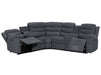 Electric Recliner Corner Sofa in Dark Grey Fabric with Console, Wireless Chargers & Cup Holders - Chelsea