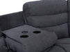 Electric Recliner Corner Sofa in Dark Grey Fabric with Console, Wireless Chargers & Cup Holders - Chelsea