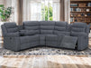 Electric Recliner Corner Sofa in Dark Grey Fabric with Console, Wireless Chargers & Cup Holders - Chelsea