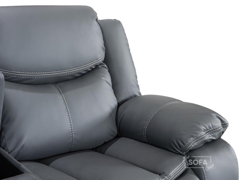 Electric Recliner Corner Sofa in Grey Leather with Console, Storage, Cup Holders & Wireless Charger - Highgate