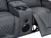 2 Seater Electric Recliner Smart Cinema Sofa In Grey Leather - Venice Series One