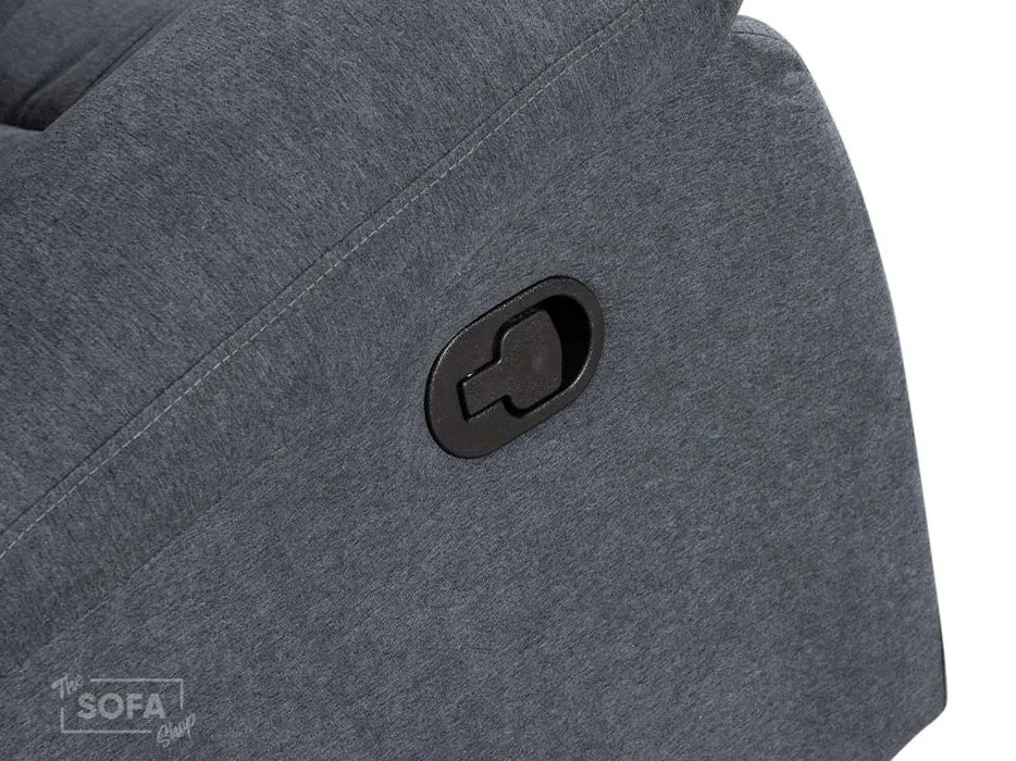 1 Seater Manual Recliner Chair in Dark Grey | Fabric Armchair with Fully Reclining Mechanism & Compact Design | Sortino | Sofa Sale