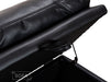 Black Leather Cushion Top Footstool - Bari