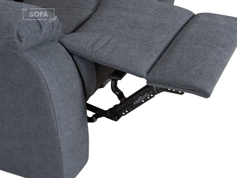 3+3 Electric Recliner Sofa Set & Power Sofa Package. Dark Grey Fabric Suite with USB Ports & Cup Holders- Chelsea