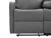 3 2 Recliner Sofa Set. 2 Piece Recliner Sofa Package Suite in Grey Leather with Drop-Down Table & Drink Holders- Parma