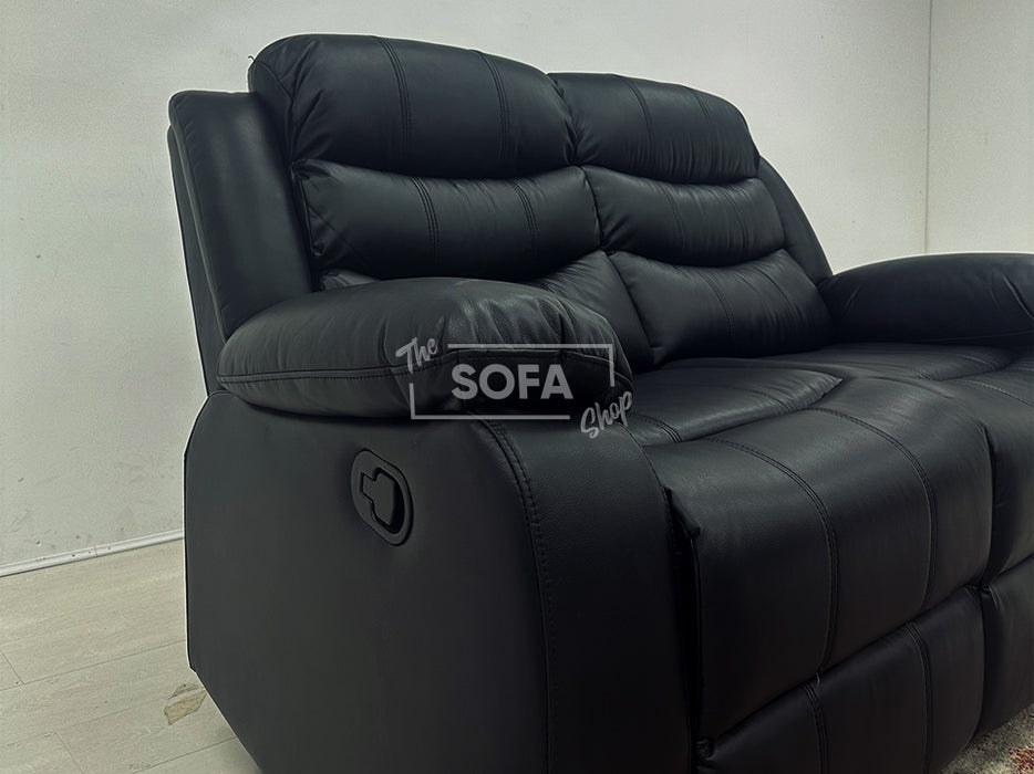 Sorrento 2 Seater Leather Recliner Sofa in Black - Second Hand Sofas