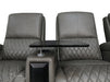 3 Seater Electric Recliner Sofa & Cinema Seats Smart Cinema Sofa With Power Lumbar Support & Console in Grey Real Leather - Assisi