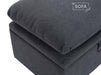 Dark Grey Fabric Cushion Top Footstool - Bari