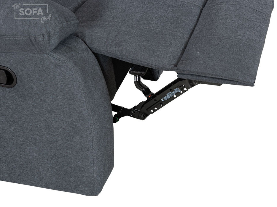 3 Piece Sofa Set - Recliner Sofa - 2+2+1 Seat Sofa Suite Package in Dark Grey Fabric - Sorrento