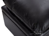 Black Leather Cushion Top Footstool - Bari