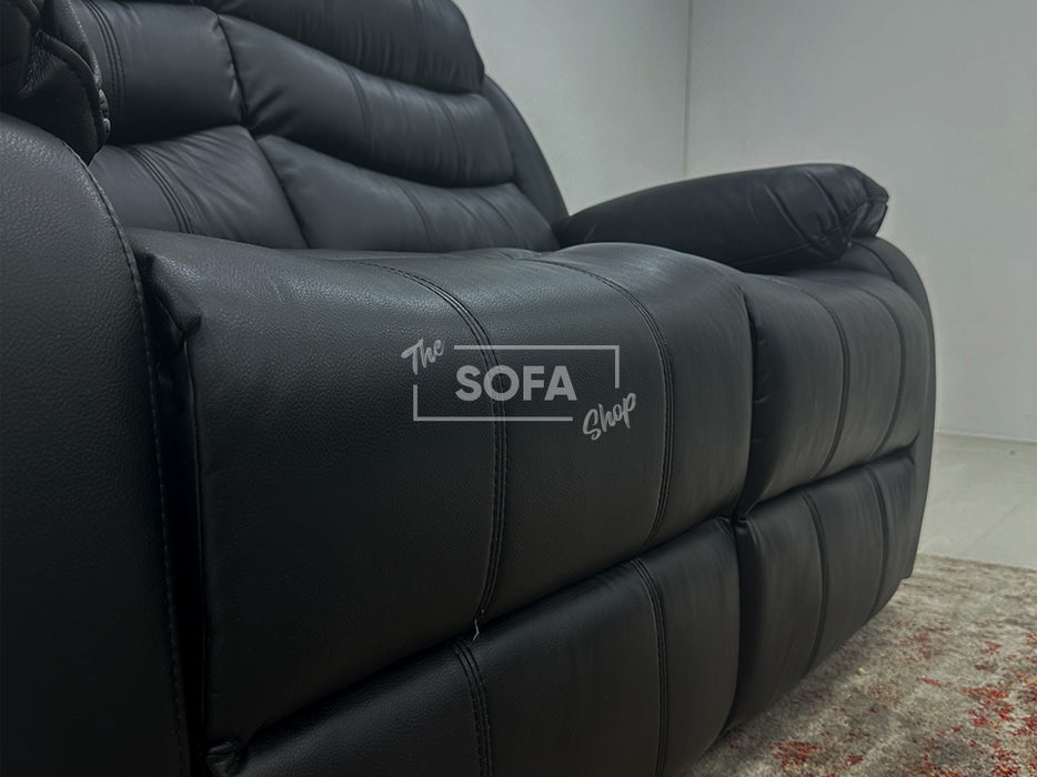 Sorrento 2 Seater Leather Recliner Sofa in Black - Second Hand Sofas