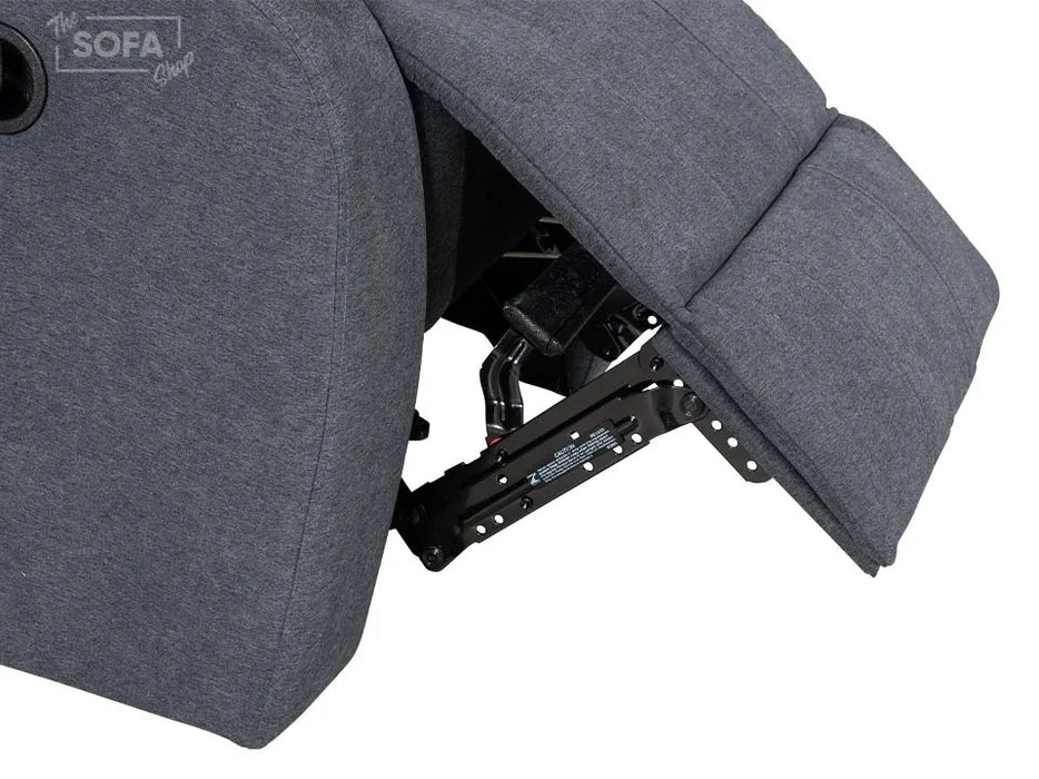 1 Seater Manual Recliner Chair in Dark Grey | Fabric Armchair with Fully Reclining Mechanism & Compact Design | Sortino | Sofa Sale