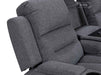 3 Seater Electric Recliner Sofa in Grey Woven Fabric With Power Headrest, USB, Console & Cup Holders - Lawson