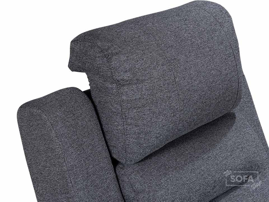 3 2 1 Electric Recliner Sofa Set. 3 Piece Cinema Sofa Package Suite in Grey Woven Fabric With Massage & Power Headrest & Wireless Charger - Lawson