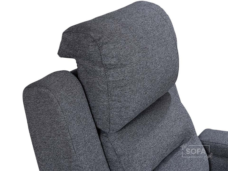 Electric Recliner Chair in Grey Woven Fabric - Massage + Power Headrest + USB - Lawson