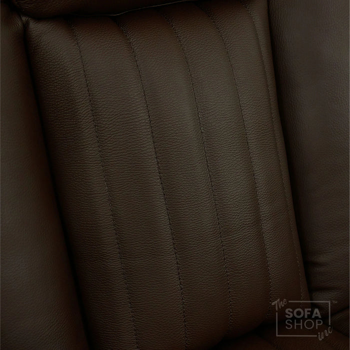 Electric Recliner Cinema Chair in Dark Brown Genuine Leather | Massage,  Heated Lumbar + Heating & Cooling Cup Holders & Power Headrest | Capri | The Sofa Shop