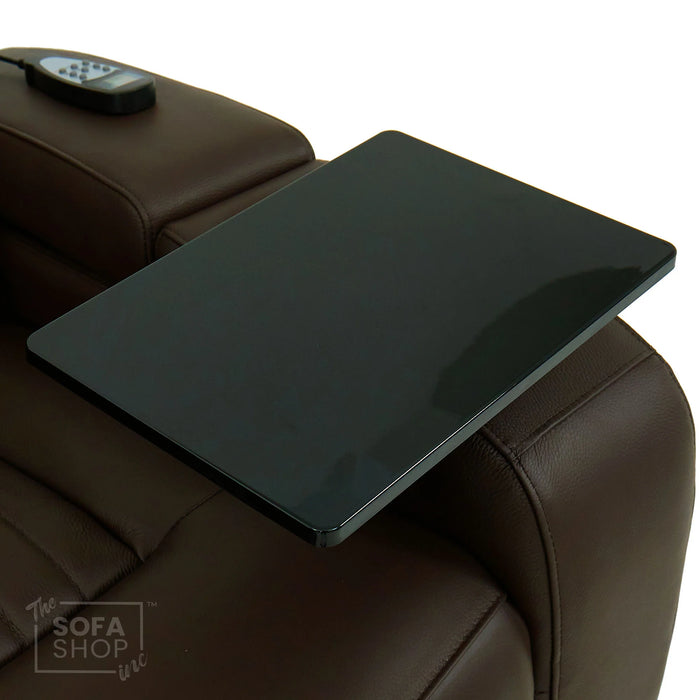 Electric Recliner Cinema Chair in Dark Brown Genuine Leather | Massage,  Heated Lumbar + Heating & Cooling Cup Holders & Power Headrest | Capri | The Sofa Shop