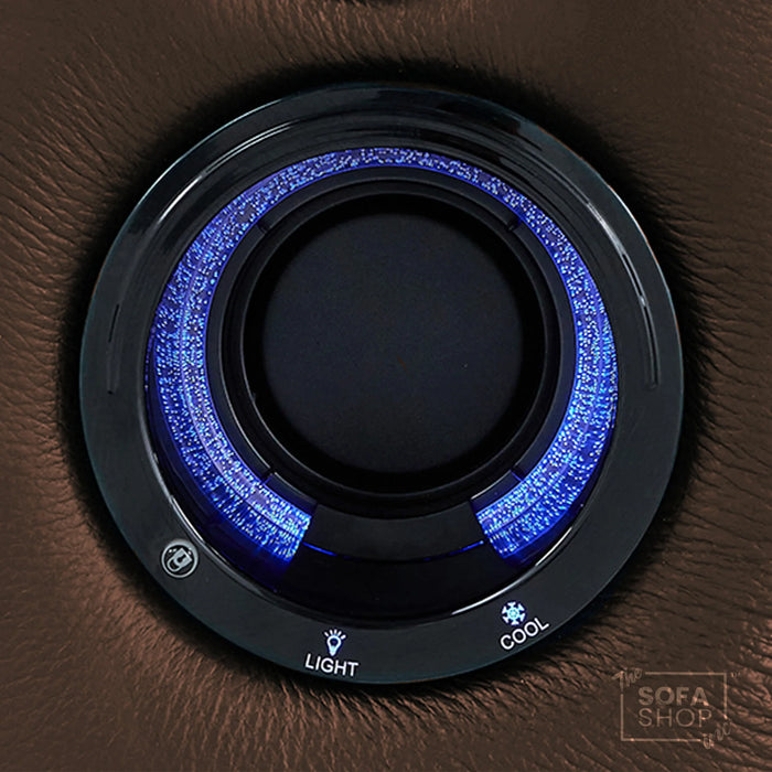 Real Leather 2+1 Electric Recliner Cinema Sofa Set in Dark Brown | 2 Piece Sofa Set with Massage, USB Ports, Cup Holders, Storage Boxes & Wireless Charger | Capri | The Sofa Shop