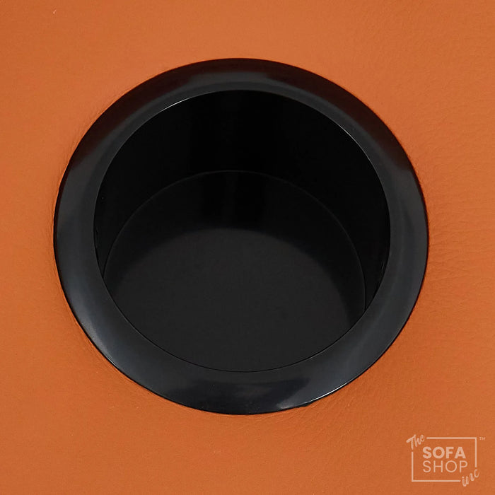 1 Seater Real Leather Electric Recliner Cinema Chair in Orange | Massage & Heat, Power Grommet, LED Cup Holders & Lumbar Support | Assisi | The Sofa Shop