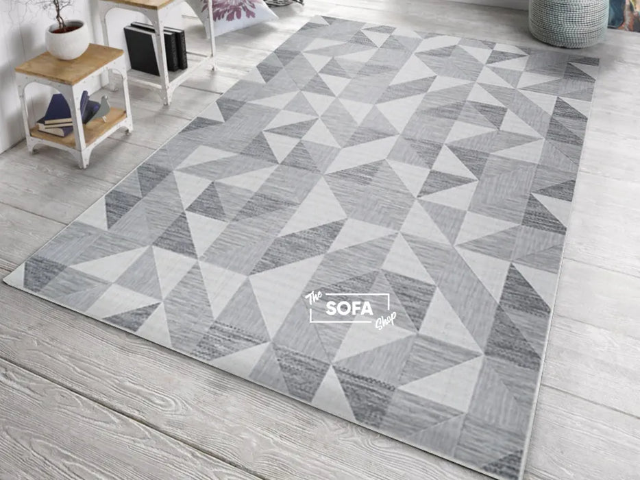 Small Rug in Grey Fabric - Indoor and Outdoor Rug -Ribeira