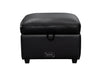 Black Leather Storage Footstool - Ravenna