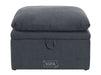 Dark Grey Fabric Cushion Top Footstool - Bari