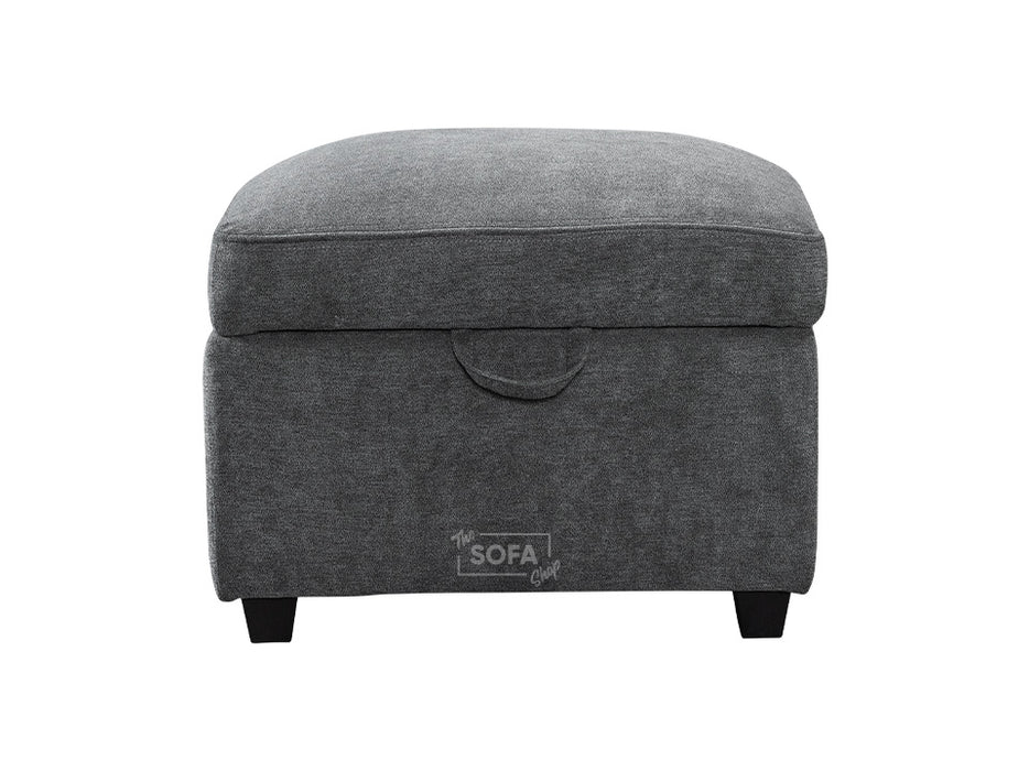 Riser Chair and Footstool in Dark Grey Fabric - Sorrento