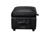 Black Leather Storage Footstool - Ravenna