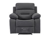 3 2 1 Electric Recliner Sofa Set. 3 Piece Recliner Sofa Package Suite in Grey Velvet with Drop Down Table & Drink Holders & USB Ports- Foster