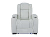 Real Leather Chair with Power Headrest, USB Ports, Electric Reclining & Massage Seat | White Leather Recliner | Napoli | The Sofa Shop