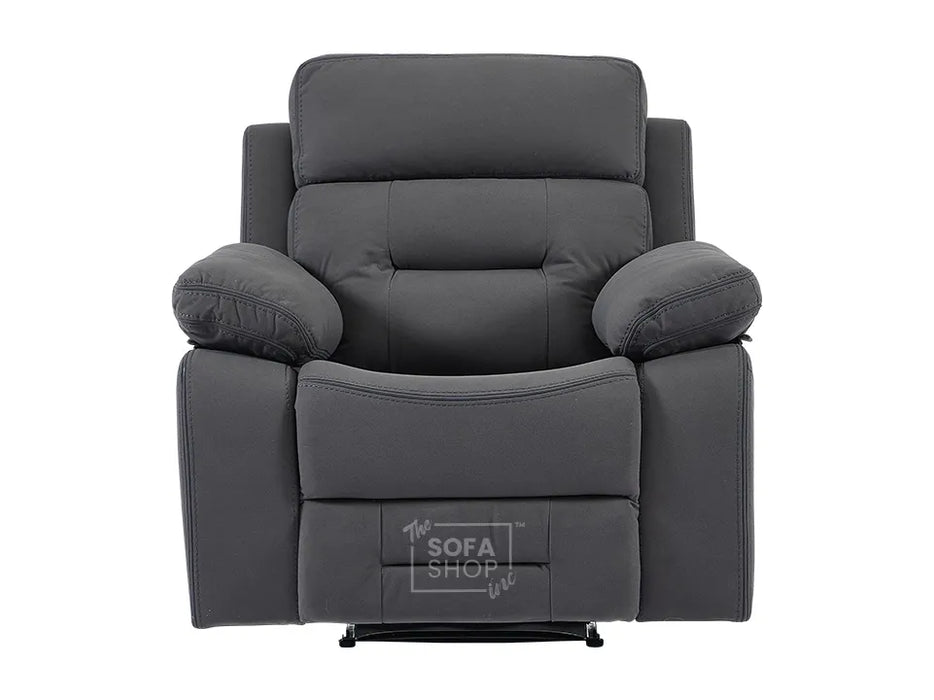 Electric Recliner Chair in Grey Velvet Fabric | Power Recliners & USB Ports | Foster | Sofa Sale