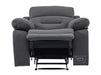 3+1 Recliner Sofa Set inc. Chair in Grey Velvet With Drop-Down Table & Cup Holders & USB Ports - 2 Piece Foster Power Sofa Set