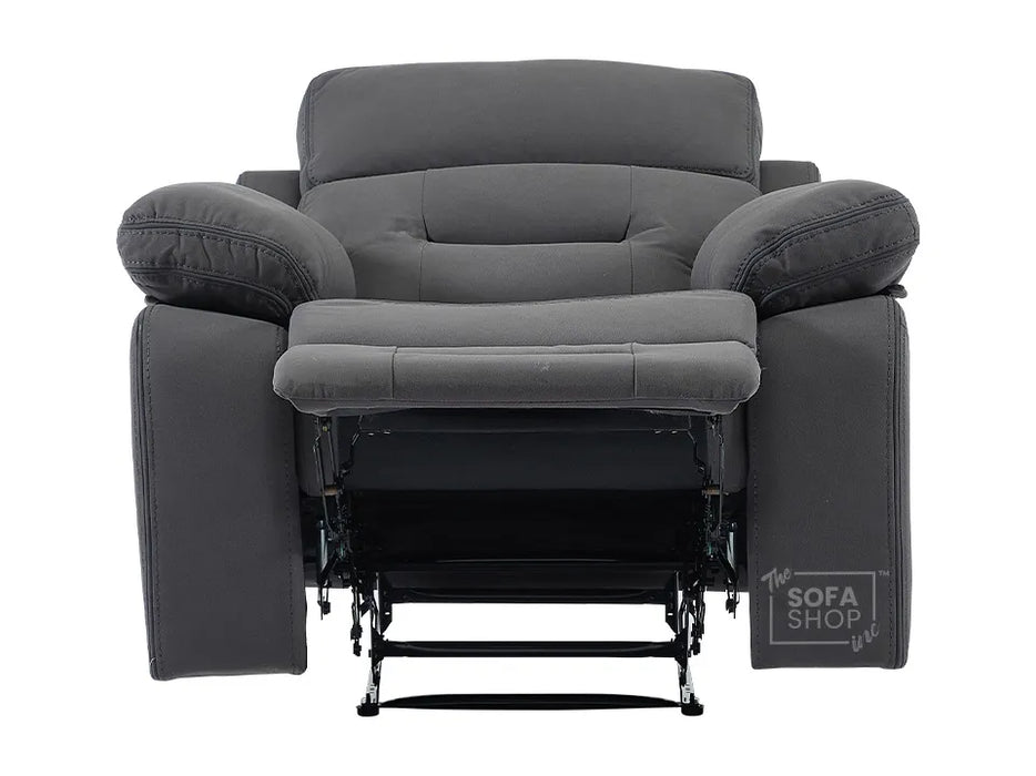 Electric Recliner Chair in Grey Velvet Fabric | Power Recliners & USB Ports | Foster | Sofa Sale